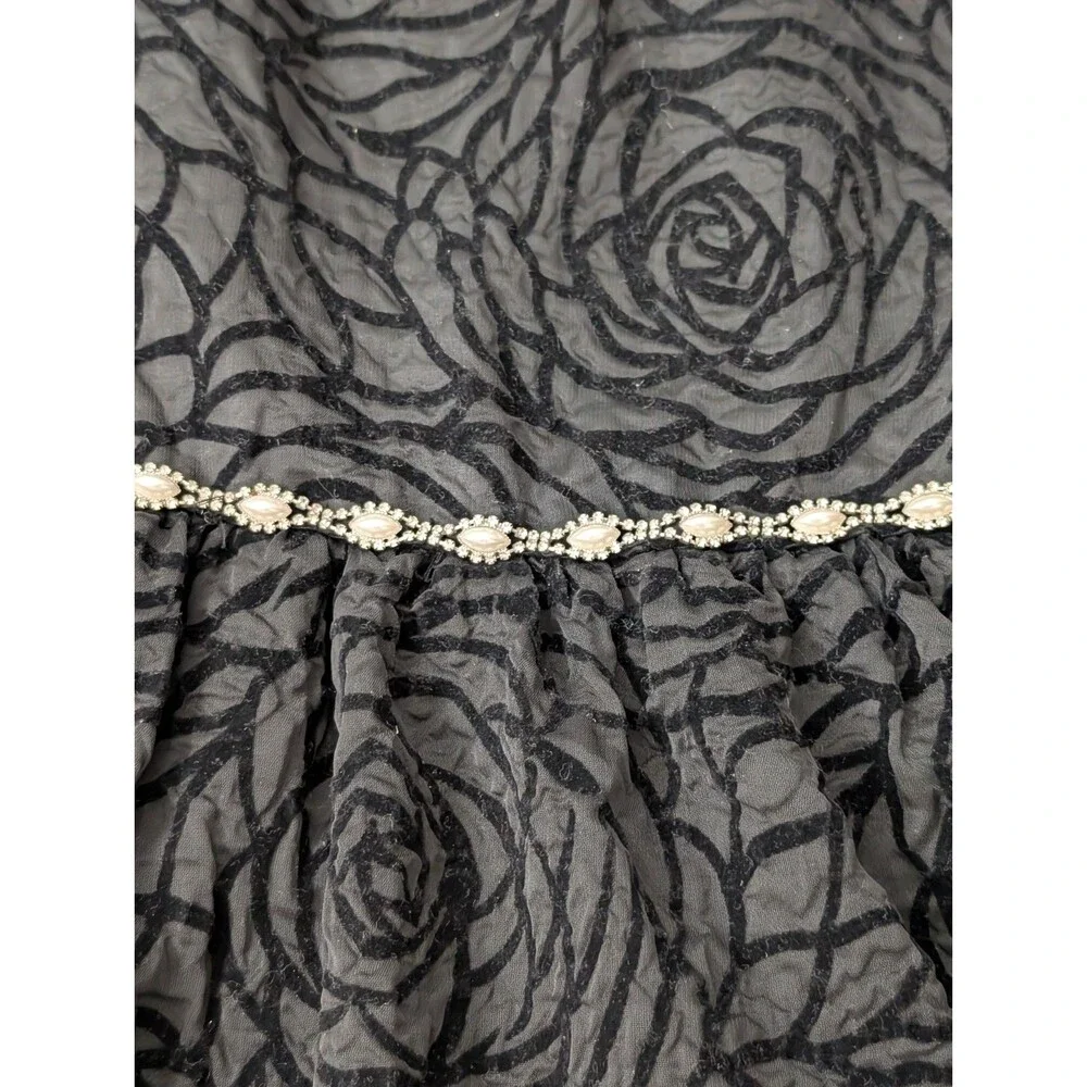 Rare Editions Girls Dress Floral Size 16 Floral Jeweled Black